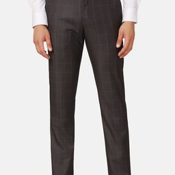 Blackberrys Men Checked Mid-Rise B-95 Slim Fit Formal Trousers-picture-16