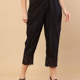 Soch Women Black High-Rise Crop Trouser-image-10