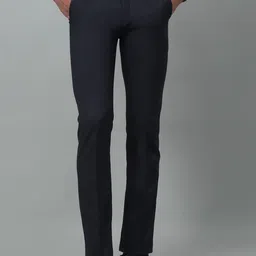 Cantabil Men Checked Mid Rise Cotton Formal Trousers-image-93