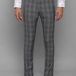 Louis Philippe Men Grey Checked Trousers-image-78