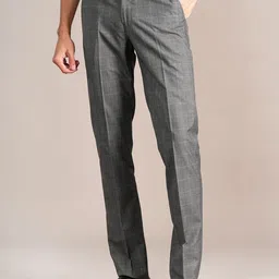 Cantabil Men Checked Regular Fit Mid-Rise Trousers-image-66