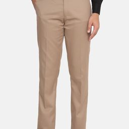 TAHVO Men Brown Solid Comfort Trousers-image-52