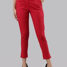 Femmora Women Comfort Mid-Rise Cigarette Trousers-image-66
