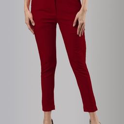 Femmora Women Comfort Cropped Cigarette Trousers-image-56