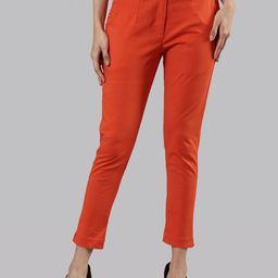 Femmora Women Comfort Straight Fit Mid-Rise Cotton Flat-Front Trousers-image-16