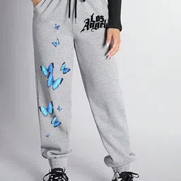 SAAHASAM Women Printed Relaxed Joggers Trousers-picture-0