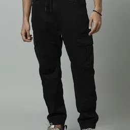 Celio Men Cotton Mid-Rise Flat-Front Plain Classic Joggers-image-55