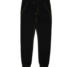 Urbano Juniors Boys Black Slim Fit Joggers Trousers-image-64