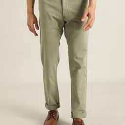 Indian Terrain Men Brooklyn Slim Fit Mid-Rise Pure Cotton Trousers-picture-44