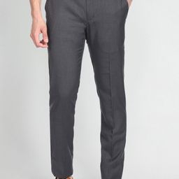 Arrow Men Mid-Rise Heathered Dobby Formal Trousers-picture-17