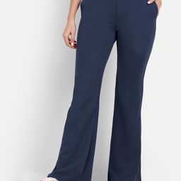 BROADSTAR Women Relaxed Flared High-Rise Non Iron Trousers-image-75
