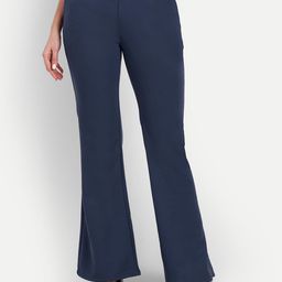 BROADSTAR Women Relaxed Flared High-Rise Non Iron Trousers-image-76