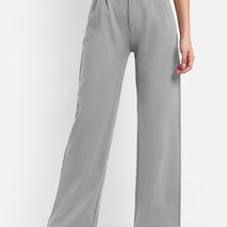 BROADSTAR Women Smart Loose Fit High-Rise Easy Wash Pleated Regular Trousers Trousers-image-83