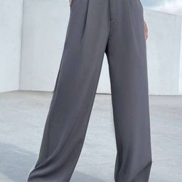 BROADSTAR Women Smart Loose Fit High-Rise Easy Wash Pleated Parallel Trousers-picture-14