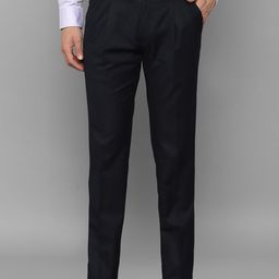 Louis Philippe Men Black Pleated Trousers-image-83