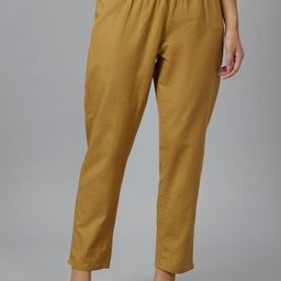 Globus Mid-Rise Elasticated Pleated Waist Straight Ethnic Trousers-image-72