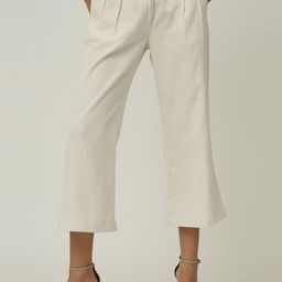 Saltpetre Women Classic Wide Leg Cotton Tencel Pleated Trouser-image-42