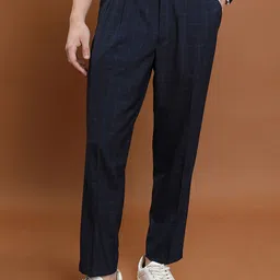 HIGHLANDER Men Checked Regular Trousers-image-87
