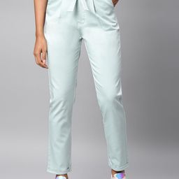 Code 61 Women Lime Green Slim Fit High-Rise Trousers-image-53