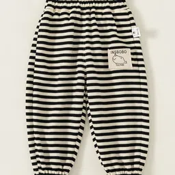 LULU & SKY Unisex Kids Striped Tapered Fit High-Rise Pleated Trousers-image-41