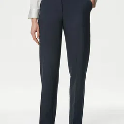 Marks & Spencer Women Straight Fit High-Rise Flat-Front Formal Trouser-image-35
