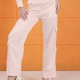 STREET 9 Women Relaxed Loose Fit High-Rise Pleated Satin Trousers-image-47