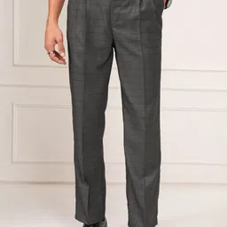 HIGHLANDER Men Solid Slim Fit Mid-Rise Formal Trousers-picture-48