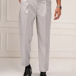 HIGHLANDER Men Solid Slim Fit Mid-Rise Formal Trousers-picture-2