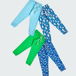frangipani Boys Pack Of 4  Printed Cotton Trousers-22