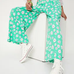 max Women Floral Printed Parallel Trouser-image-6