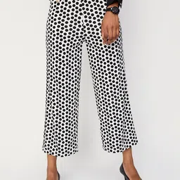 max Women Polka Dots Printed Parallel Trousers-image-23