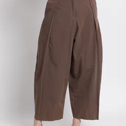 GRASS by Gitika Goyal Women Relaxed Cotton Parallel Trousers-image-42