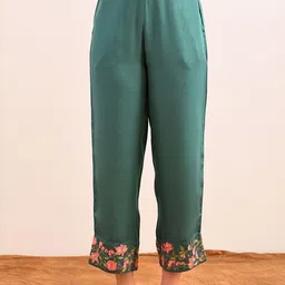 JAYPORE Women Ethnic Motifs Embroidered Relaxed Fit Trousers-image-10