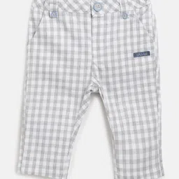 Chicco Infant Boys Mid-Rise Checked Relaxed Fit Cotton Trousers-image-61