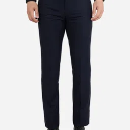 METAL Men Slim Fit Cotton Plain Formal Trousers-image-76