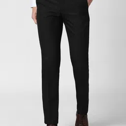 Peter England Men Black Slim Fit Trousers-image-61