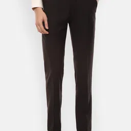 Louis Philippe Men Brown Slim Fit Trousers-picture-26