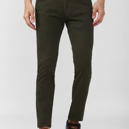 Peter England Casuals Men Brown Slim Fit Trousers-image-92