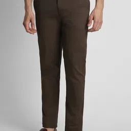 Peter England Casuals Men Slim Fit Textured Self Design Trousers-image-66