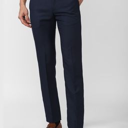 Van Heusen Men Textured Flat-Front Mid-Rise Slim Fit Formal Trousers-picture-14