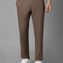 Louis Philippe Sport Men Slim Fit Textured Flat Front Trousers-image-32