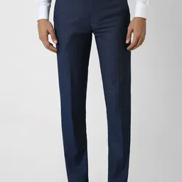 Van Heusen Men Textured Slim Fit Mid Rise Formal Trousers-image-89