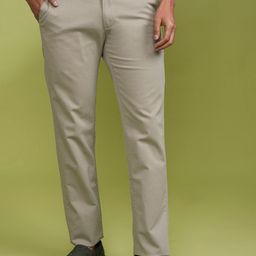 Crocodile Men Slim Fit Mid-Rise Cotton Trouser-image-57