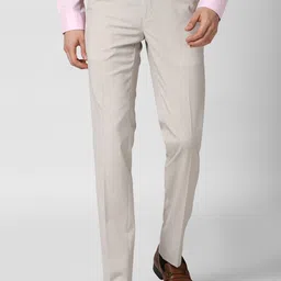 Peter England Men Grey Slim Fit Trousers-picture-43