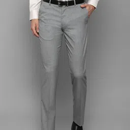 Louis Philippe Men Grey Slim Fit Trousers-picture-8