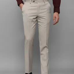 Louis Philippe Men Slim Fit Flat-Front Formal Trousers-image-19