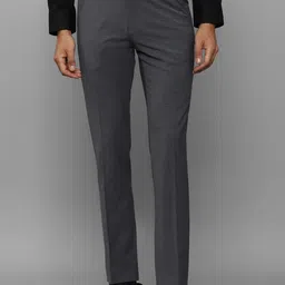 Louis Philippe Men Mid-Rise Textured Slim Fit Formal Trousers-picture-42