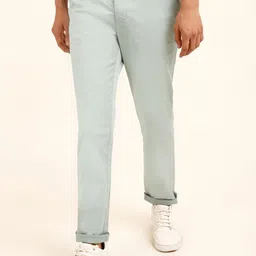 Andamen Men Ultra Slim Fit Mid-Rise Flat-Front Cotton Trousers-picture-15