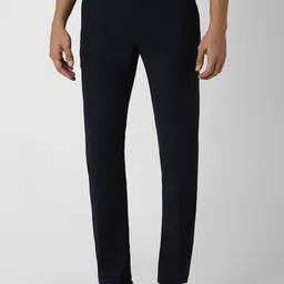 Van Heusen Men Solid Mid Rise Slim Fit Formal Trousers-12