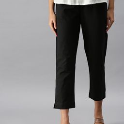 De Moza Women Grey Pencil Slim Fit Trousers-image-52